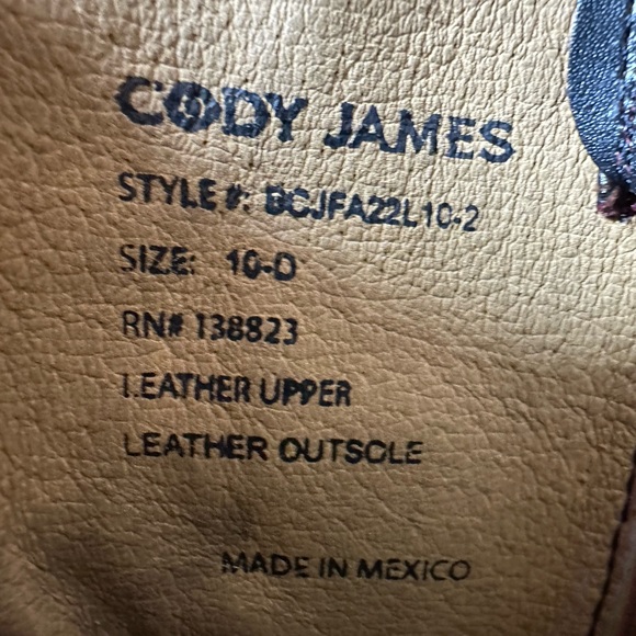 **SOLD**Cody James Men’s Cowboy Boots – Size 10D Burgundy Oxblood Leather - Picture 9 of 9